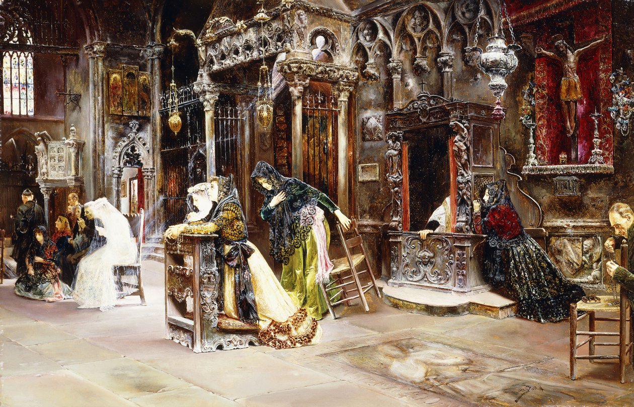 İtiraf, 1893 by Jose Gallegos Arnosa
