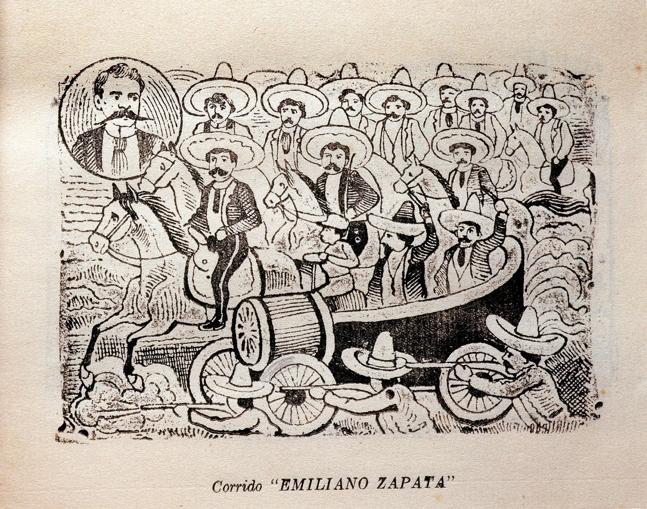 Meksika. Meksika Devrimi “Corrido Emiliano Zapata” (gravür) by José Guadalupe Posada
