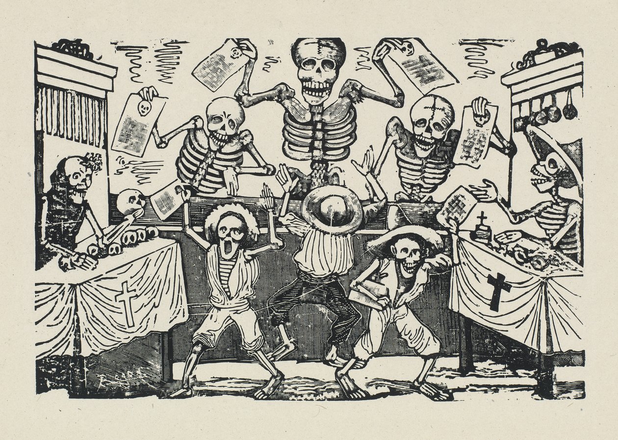Kırtasiye çocukların kafataslarının karmakarışıklığı by José Guadalupe Posada