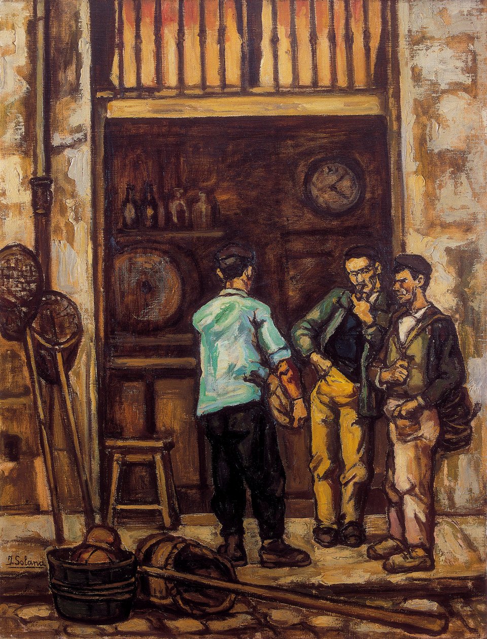 Santander meyhanesi (İspanya) 1944-1945 (tuval üzerine yağlı boya) by Jose Gutierrez Solana