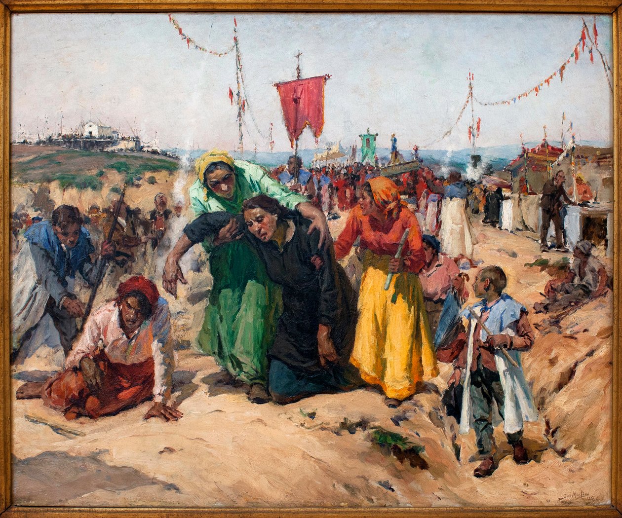 Sözler; Jose Malhoa (1855-1933), Ahşap Üzerine Yağlıboya Tablo by José Malhoa