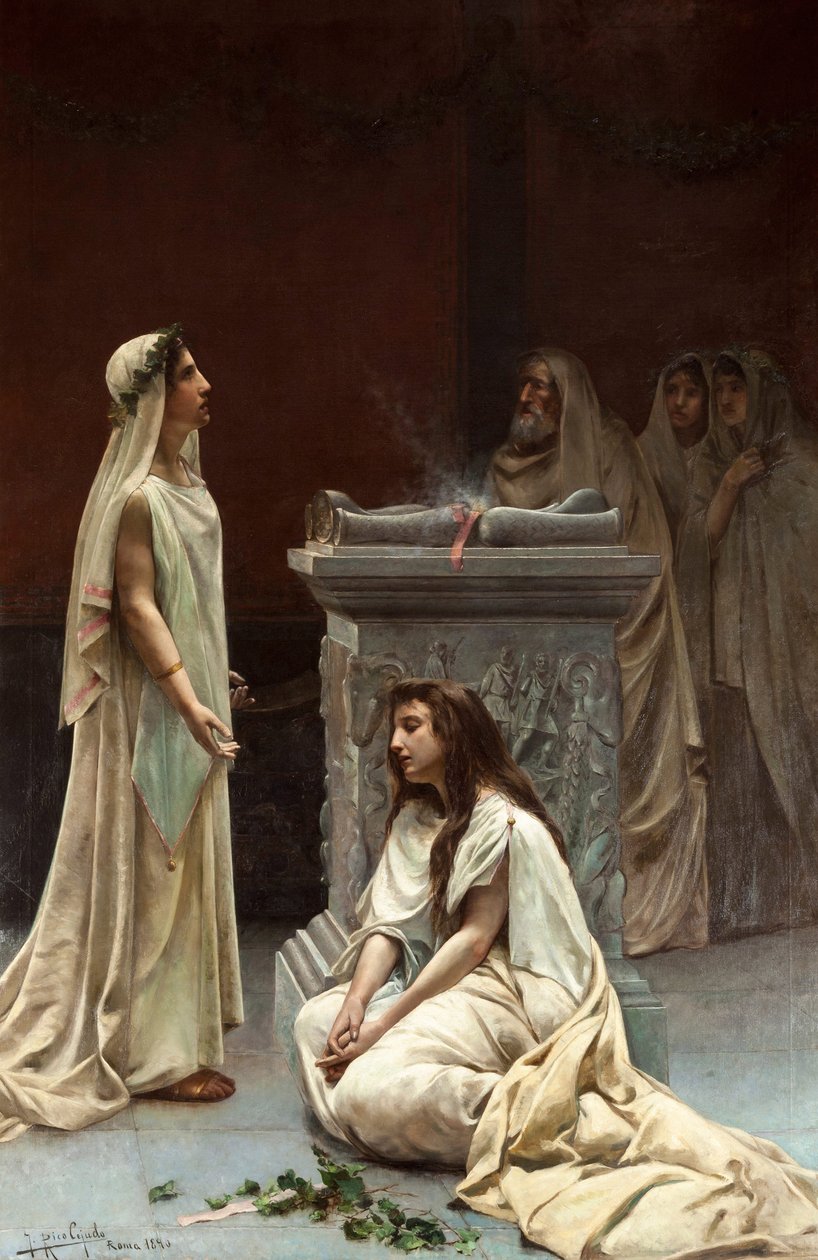 Akademik sanat: Vestals, Rico Cejudo, Jose (1864-1943) by Jose Rico y Cejudo