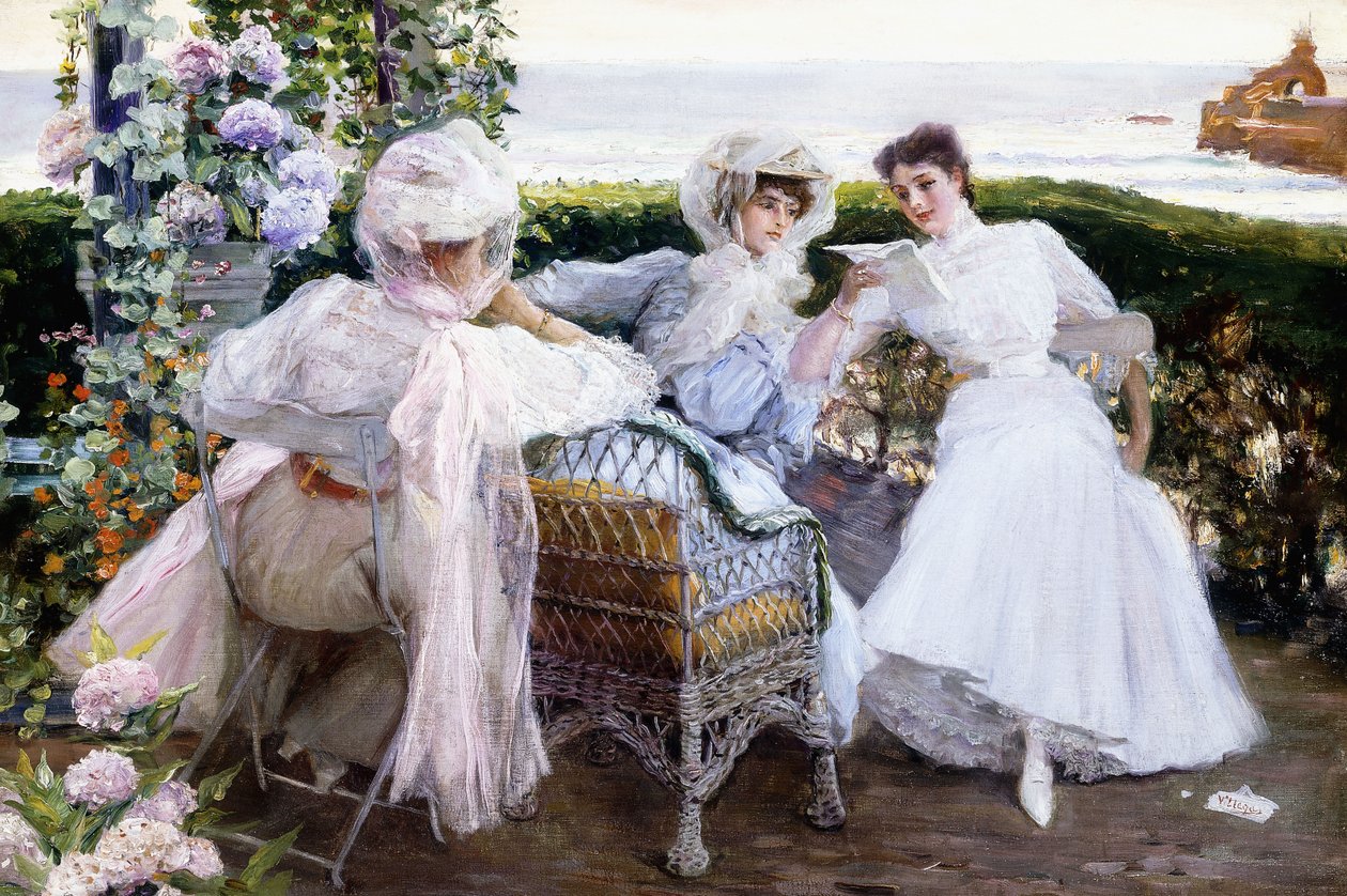 Mektup, c.1903-1910 (tuval üzerine yağlı boya) by Jose Villegas Cordero