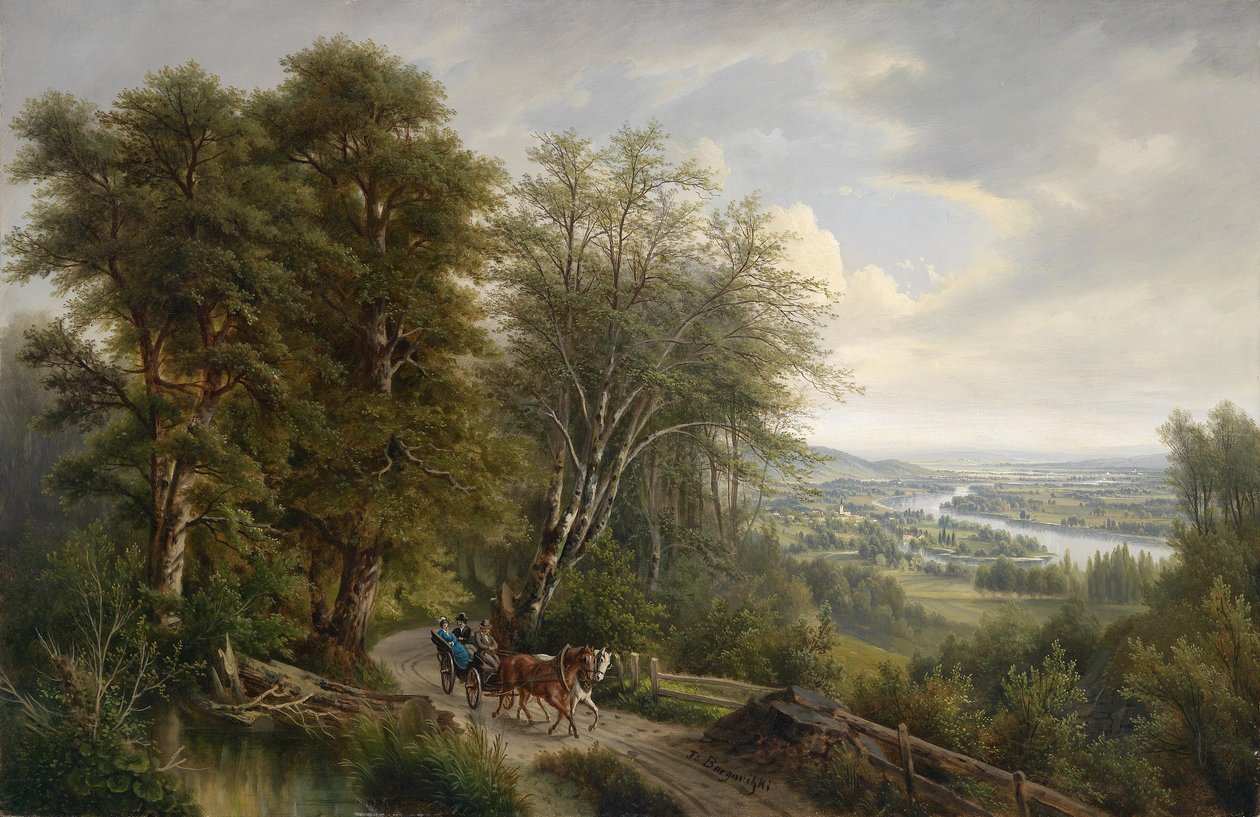 Nussdorf manzaralı büyük Tuna manzarası by Josef Burgaritzky