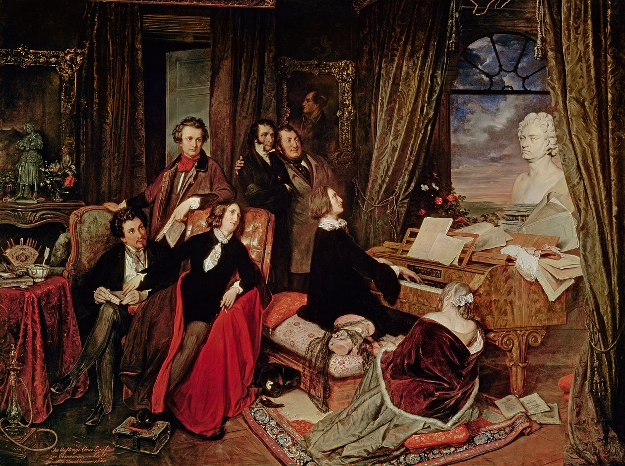 Piyanoda Liszt, 1840 by Josef Danhauser