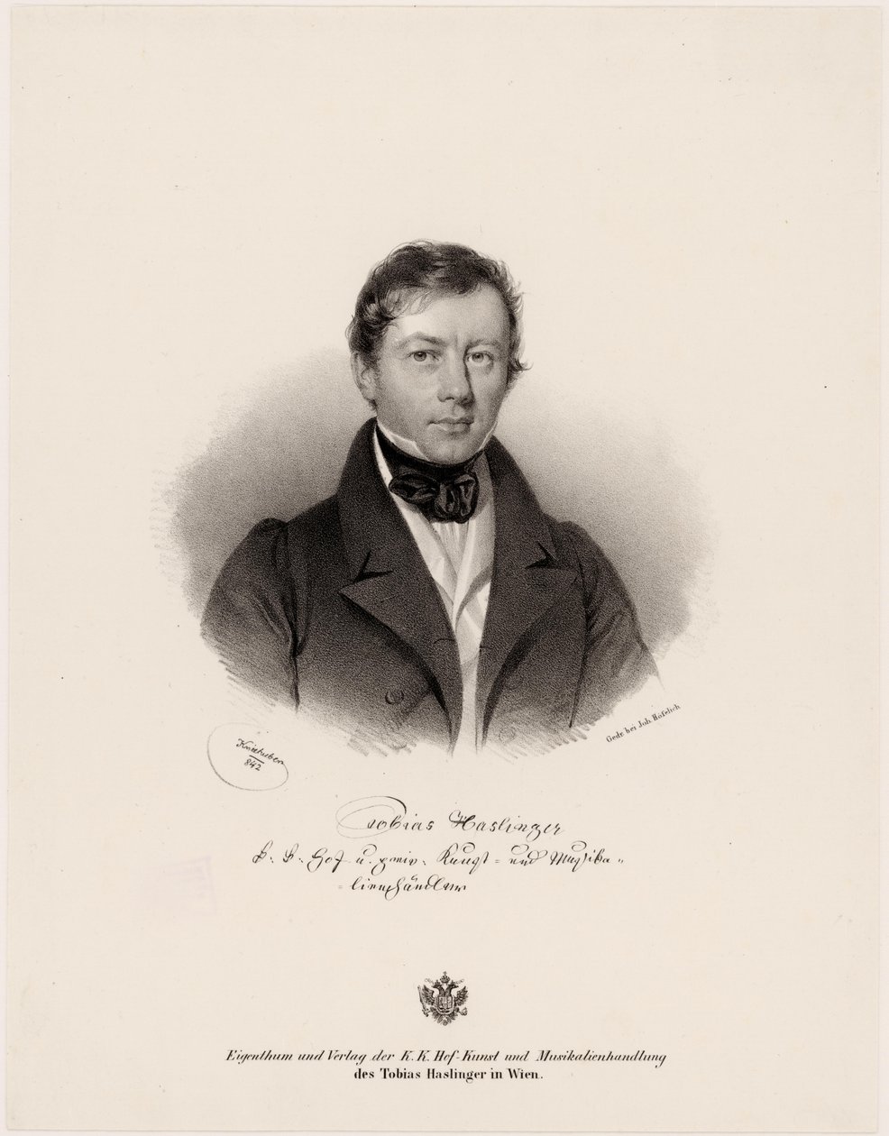 Tasvir edilen kişi: Tobias Haslinger by Josef Nikolaus Kriehuber