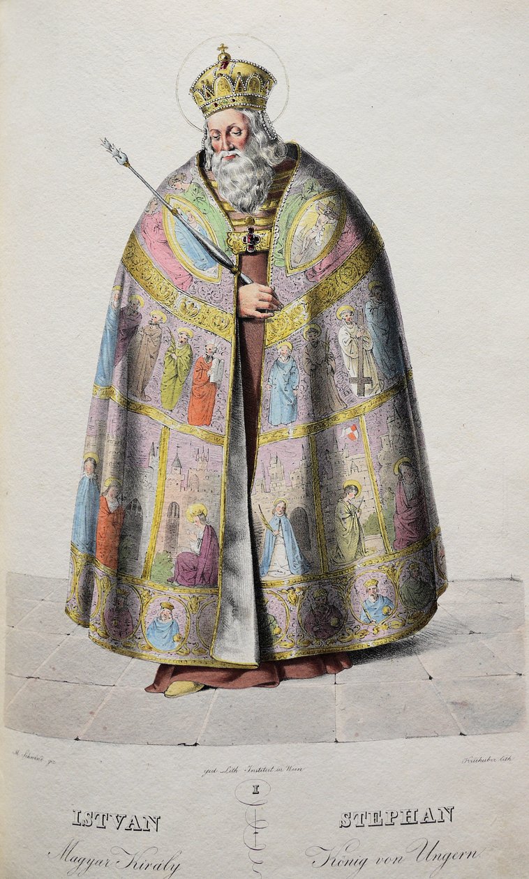 Stephen I (969-1038), aziz, Macaristan Kralı by Josef Nikolaus Kriehuber