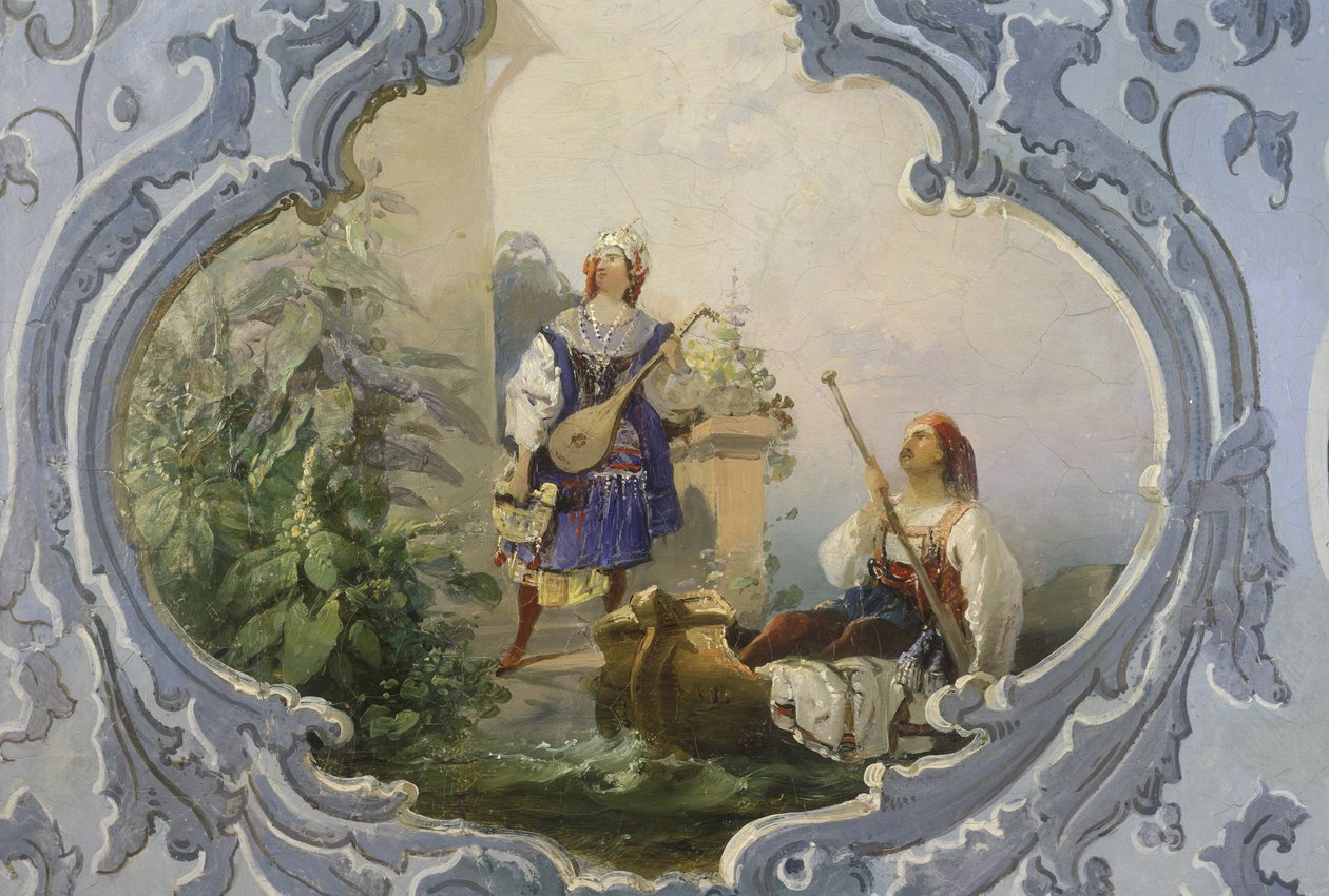 ಸೆರಾಗ್ಲಿಯೊದಿಂದ ಅಪಹರಣ, 1850 (ಗೋಡೆ ಚಿತ್ರಕಲೆ) ಟರ್ಕ್ by Josef Matj Navrátil