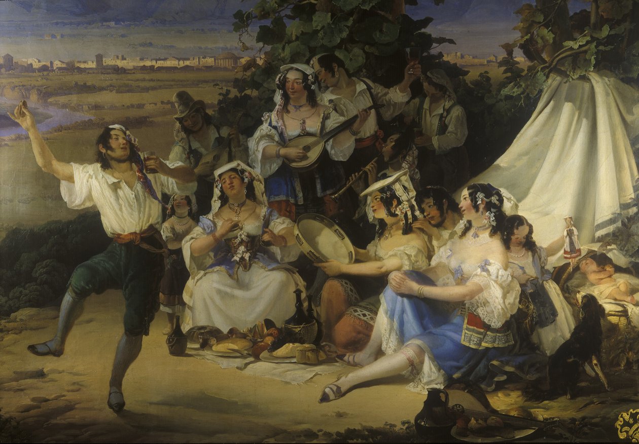 Torino, Monte Superga, 1850'ler (duvar resmi) by Josef Matj Navrátil
