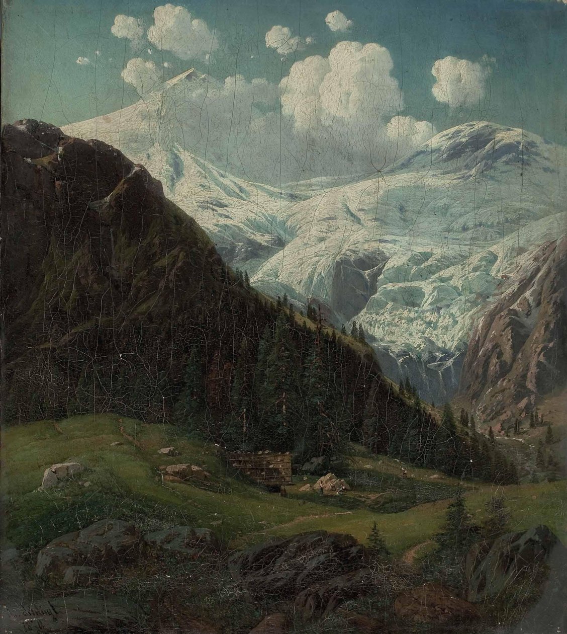 Hintertux Buzulu manzaralı Tiroler Hochalm by Josef von Schlogl