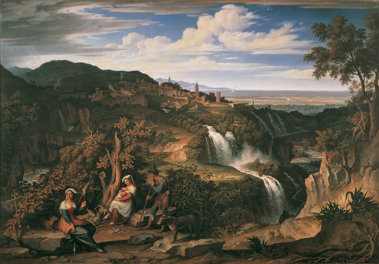 Roma yakınlarındaki Tivoli şelaleleri by Josef Anton Koch