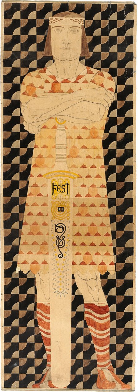 Louis 1904 Dünya Fuarı için Friz Tasarımı, 1904. by Josef Engelhart
