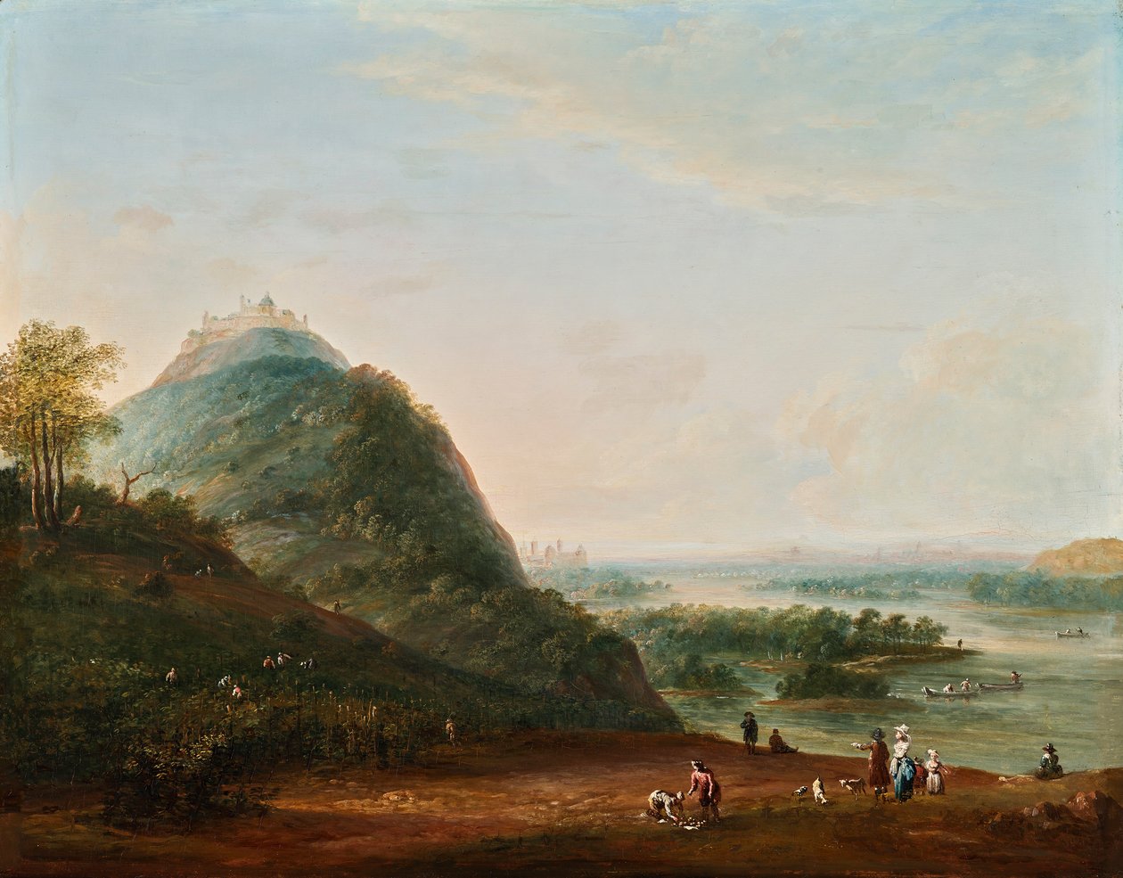 Klosterneuburg, Leopoldsberg, Bisamberg ve Korneuburg manzaralı Viyana