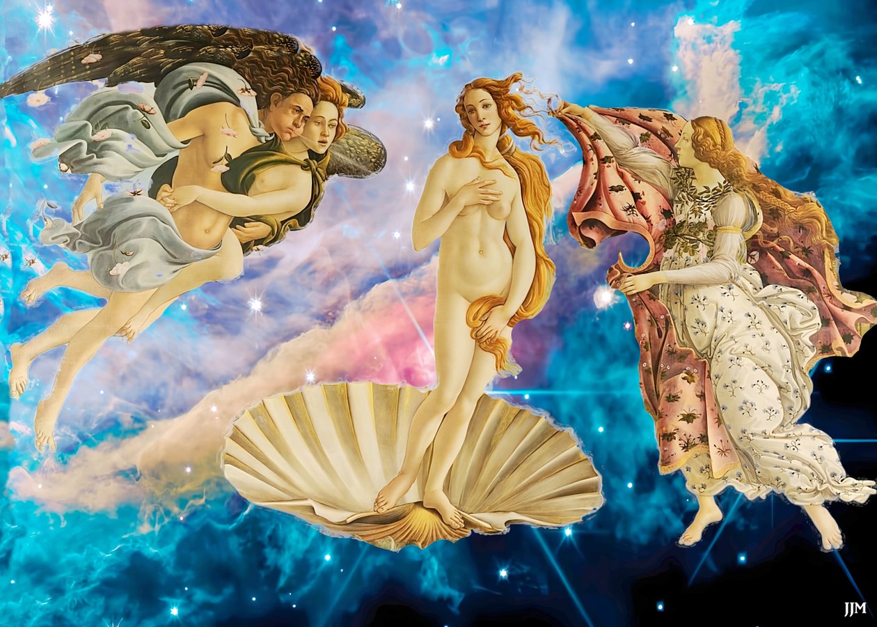 JJM-yeniden yarat: Botticelli-S_Venüs#39;ün Doğuşu+JWST by Josef Johann Michel