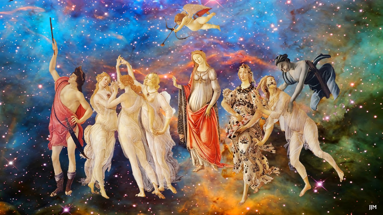 JJM-yeniden yarat: Botticelli-S_La Primavera+JWST by Josef Johann Michel
