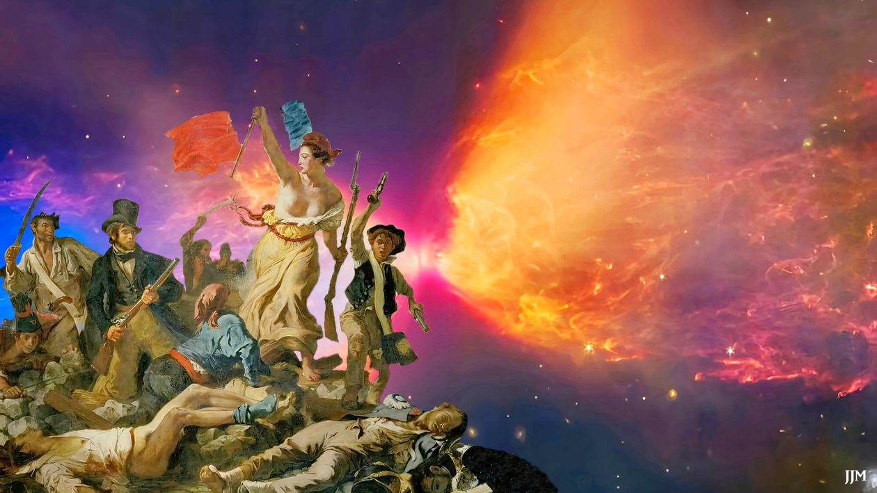 JJM-yeniden yarat: Delacroix-F_İnsanlar için Özgürlük+JWST by Josef Johann Michel