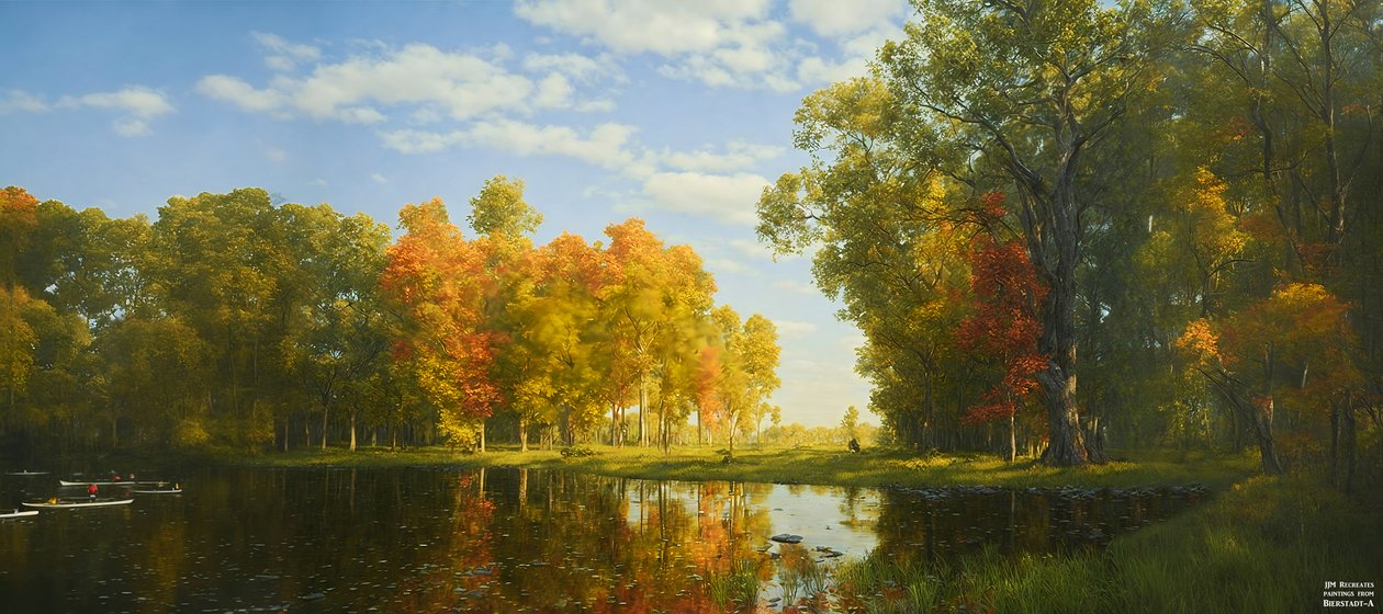 JJM, Bierstadt-A: Sonbahar Ormanını yeniden yaratıyor by Josef Johann Michel