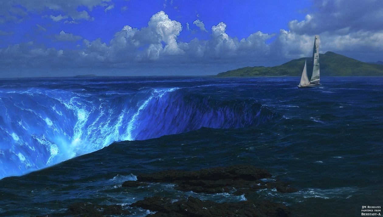 JJM, Bierstadt-A: Niagara Falls'u (Yelkenli Gemi ile) yeniden yaratıyor by Josef Johann Michel