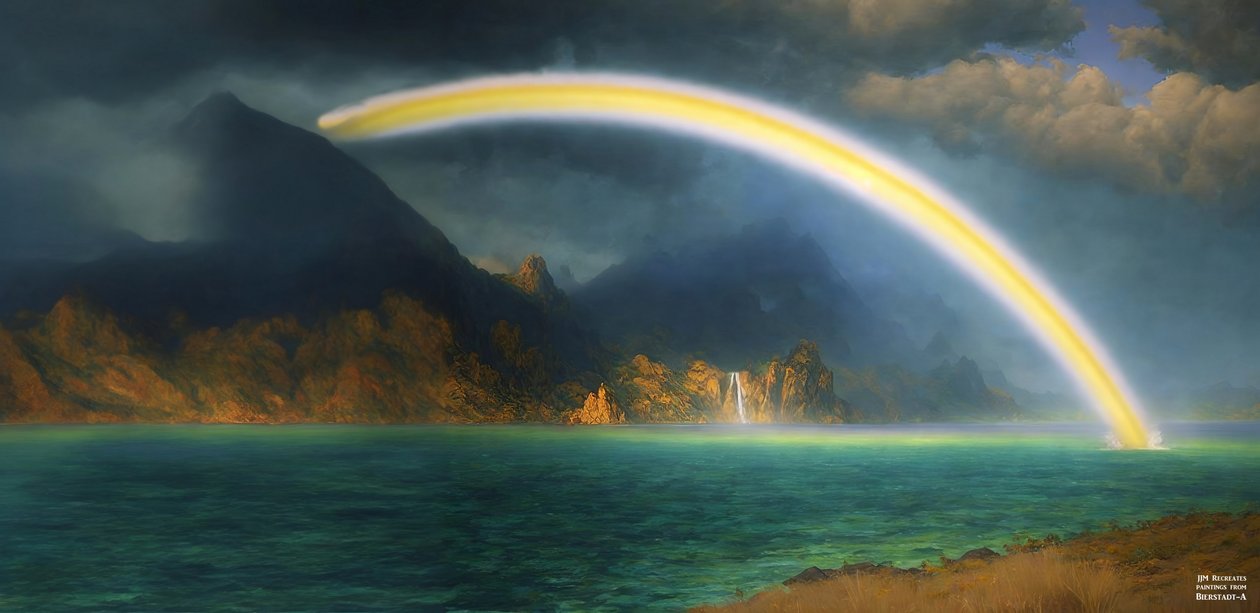 JJM, Bierstadt-A'yı yeniden yaratıyor: Jenny Gölü üzerindeki Gökkuşağı by Josef Johann Michel