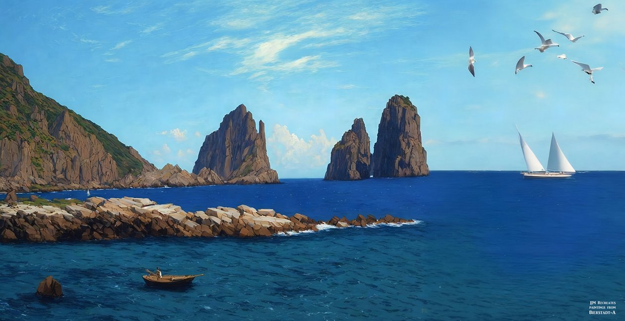 JJM, Bierstadt-A: Row from the Rocks'ı yeniden yaratıyor by Josef Johann Michel