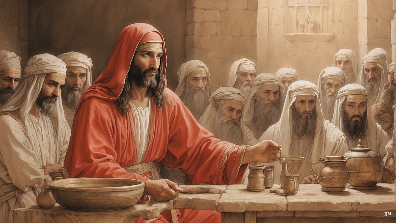 Jesus_hizmetçilere Kenan#39;ın su testisi düğününü doldurmalarını söylüyor_02 by Josef Johann Michel