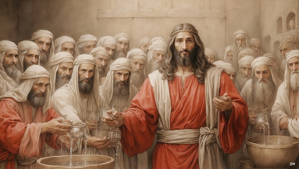 Jesus_hizmetkarlara Kenan#39;ın su testisi düğününü doldurmalarını söylüyor_03 by Josef Johann Michel