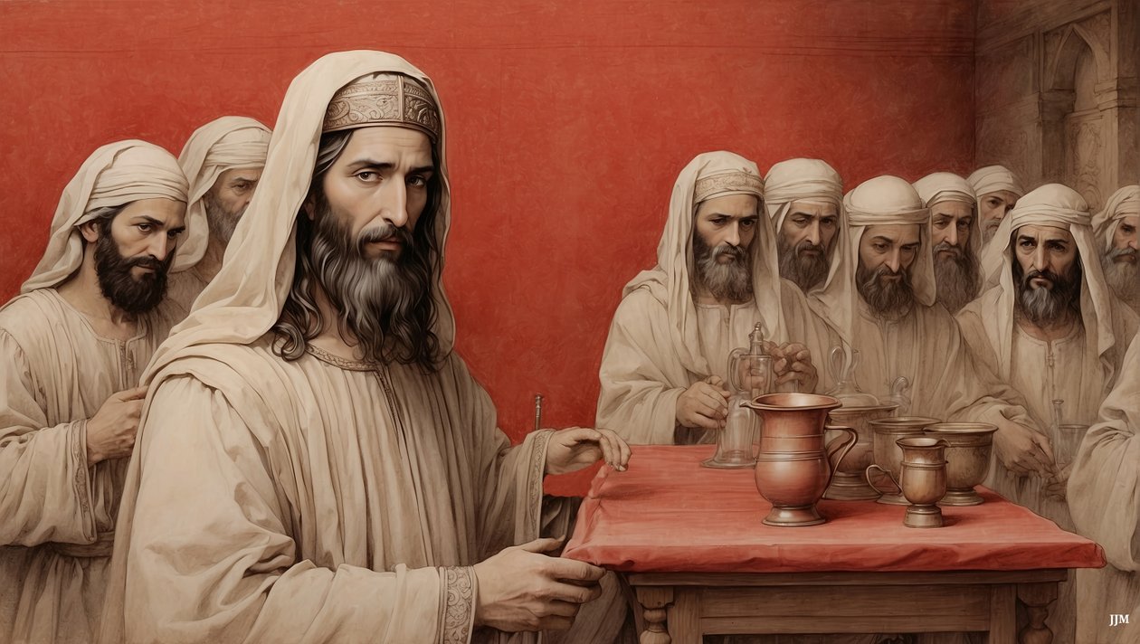 Jesus_hizmetkarlara Kenan#39;ın su testisi düğününü doldurmalarını söylüyor_04 by Josef Johann Michel