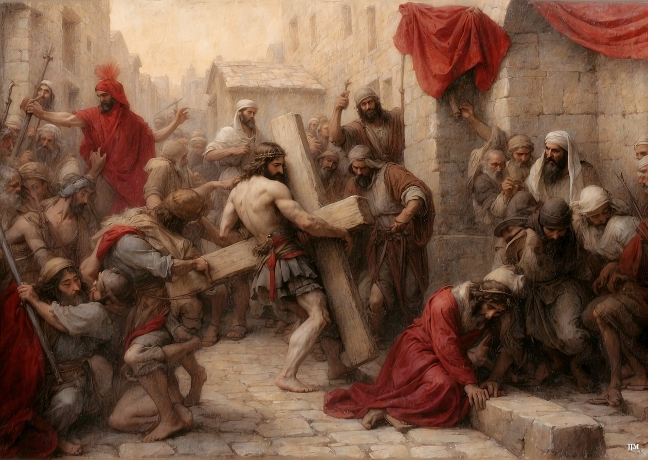 Jesus_Kudüs#39;te çarmıhı taşıyor _02 by Josef Johann Michel