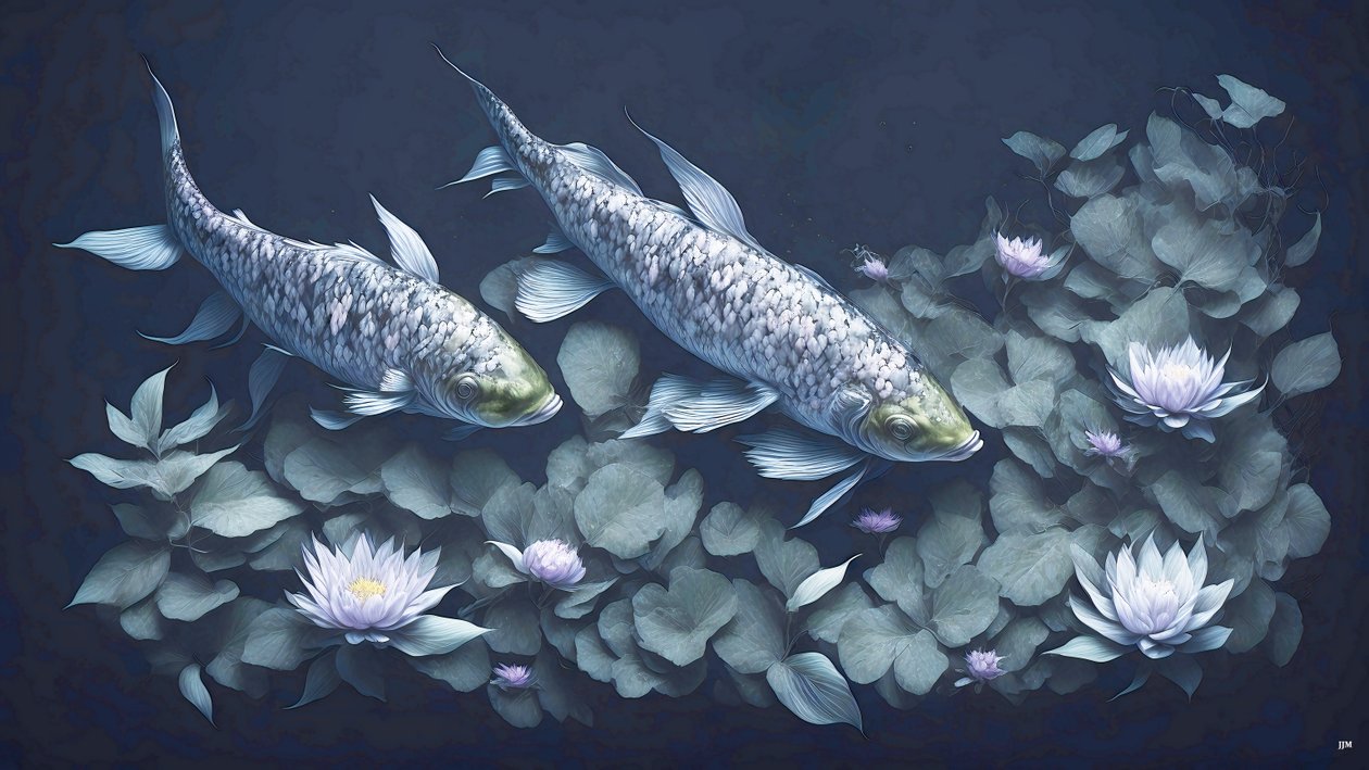 mürekkeple boyama: Koi-Karpfish_amethyst_01 by Josef Johann Michel