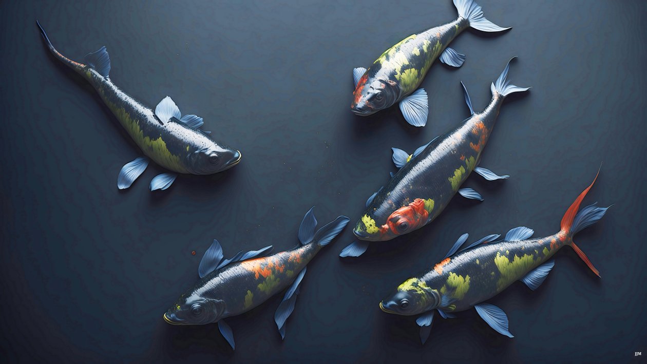 mürekkeple boyama: Koi-Karpfish_rainbow_02 by Josef Johann Michel