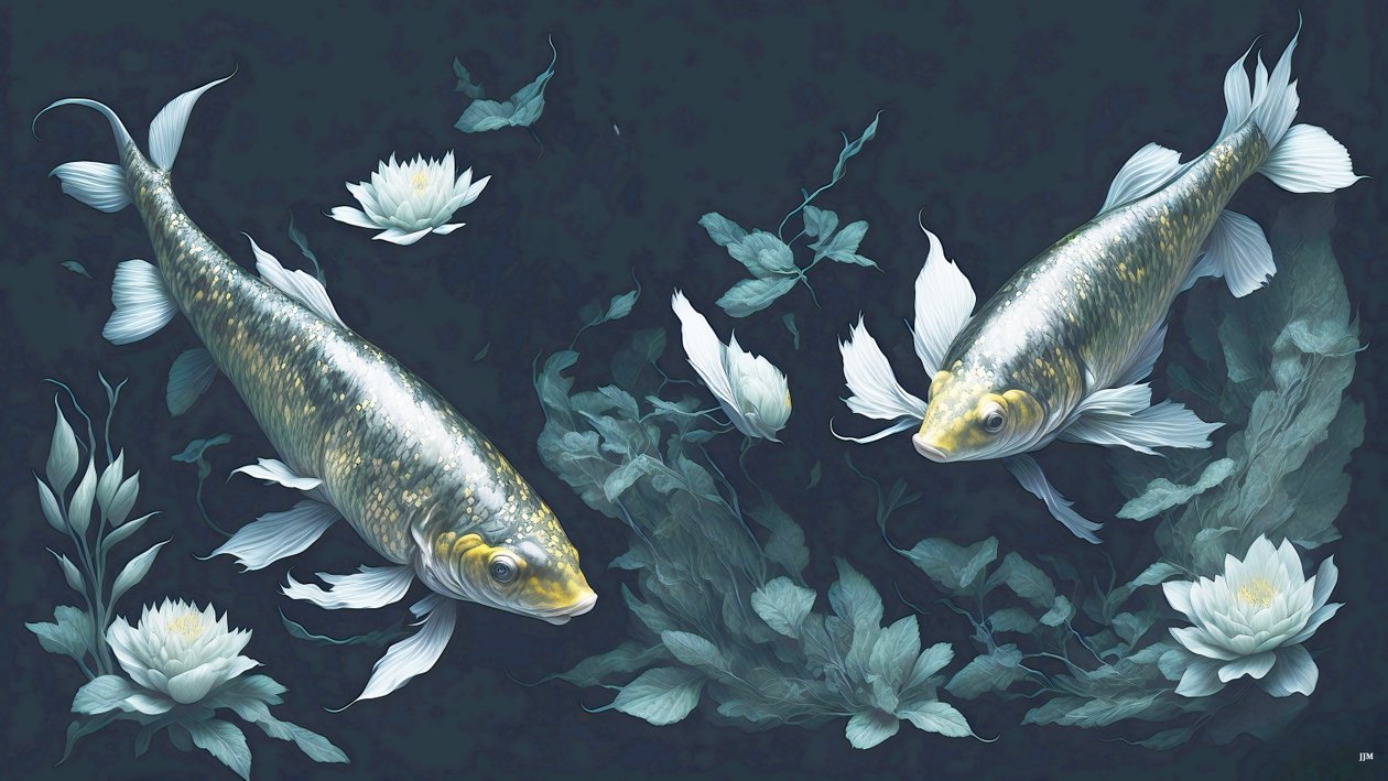 mürekkeple boyama: Koi-Karpfish_yellow_02 by Josef Johann Michel