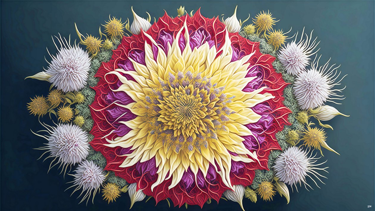 mandala: Çiçek elemanları ile devedikeni_01 by Josef Johann Michel