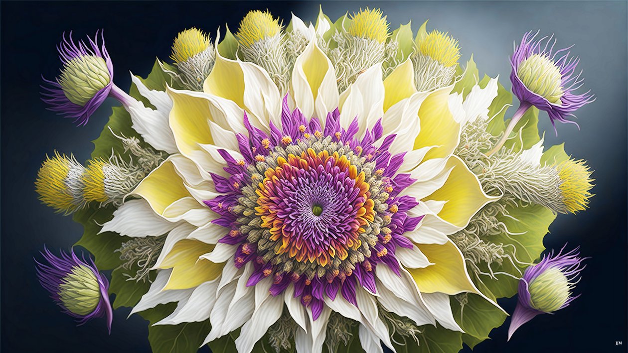 mandala: Çiçek elemanları ile devedikeni_02 by Josef Johann Michel