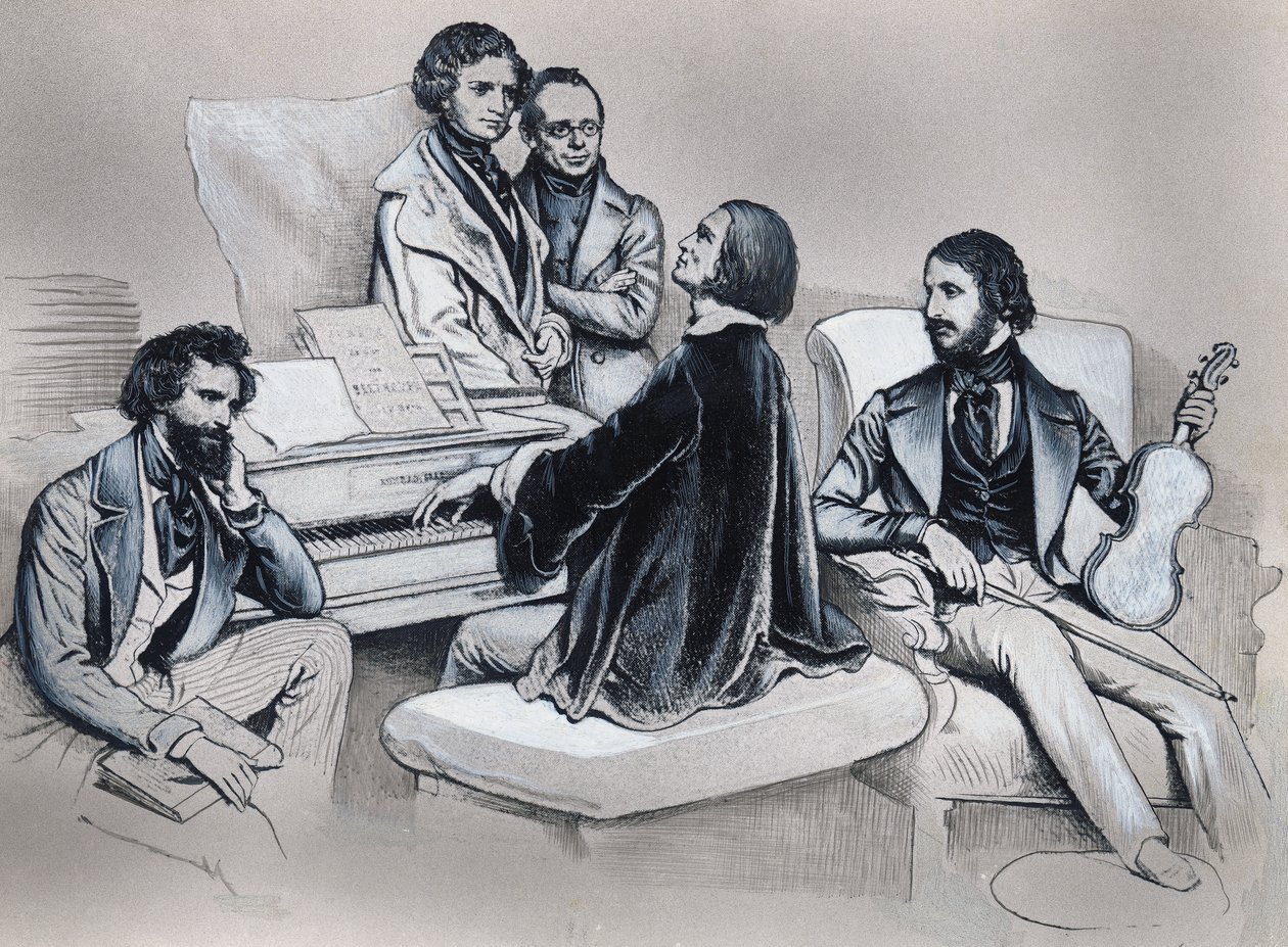 Josef Kriehuber (1800-1876) tarafından litografiden sonra çizim by Josef Nikolaus Kriehuber