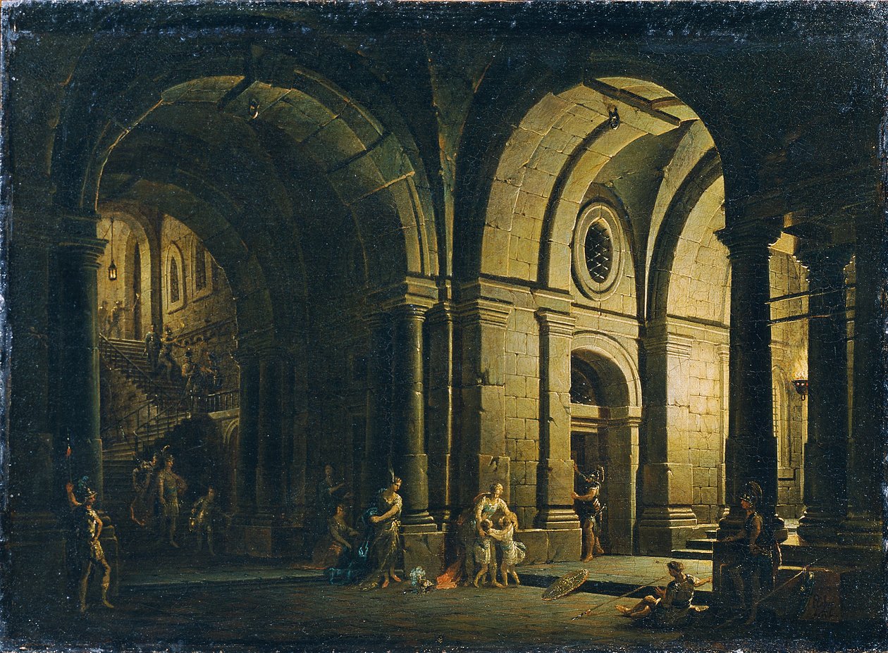 Julius Sabinus'un hapishanedeki ailesine vedası by Josef Platzer