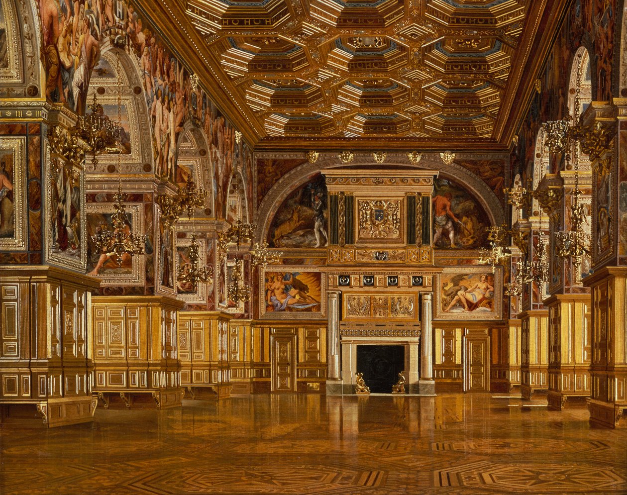 Fontainebleau Balo Salonu (tuval üzerine yağlı boya) by Josef Theodor Hansen