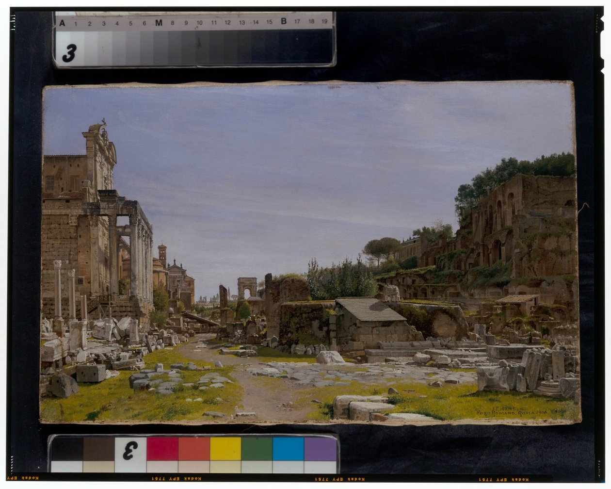 Roma Forumu'nun iki görünümü by Josef Theodor Hansen