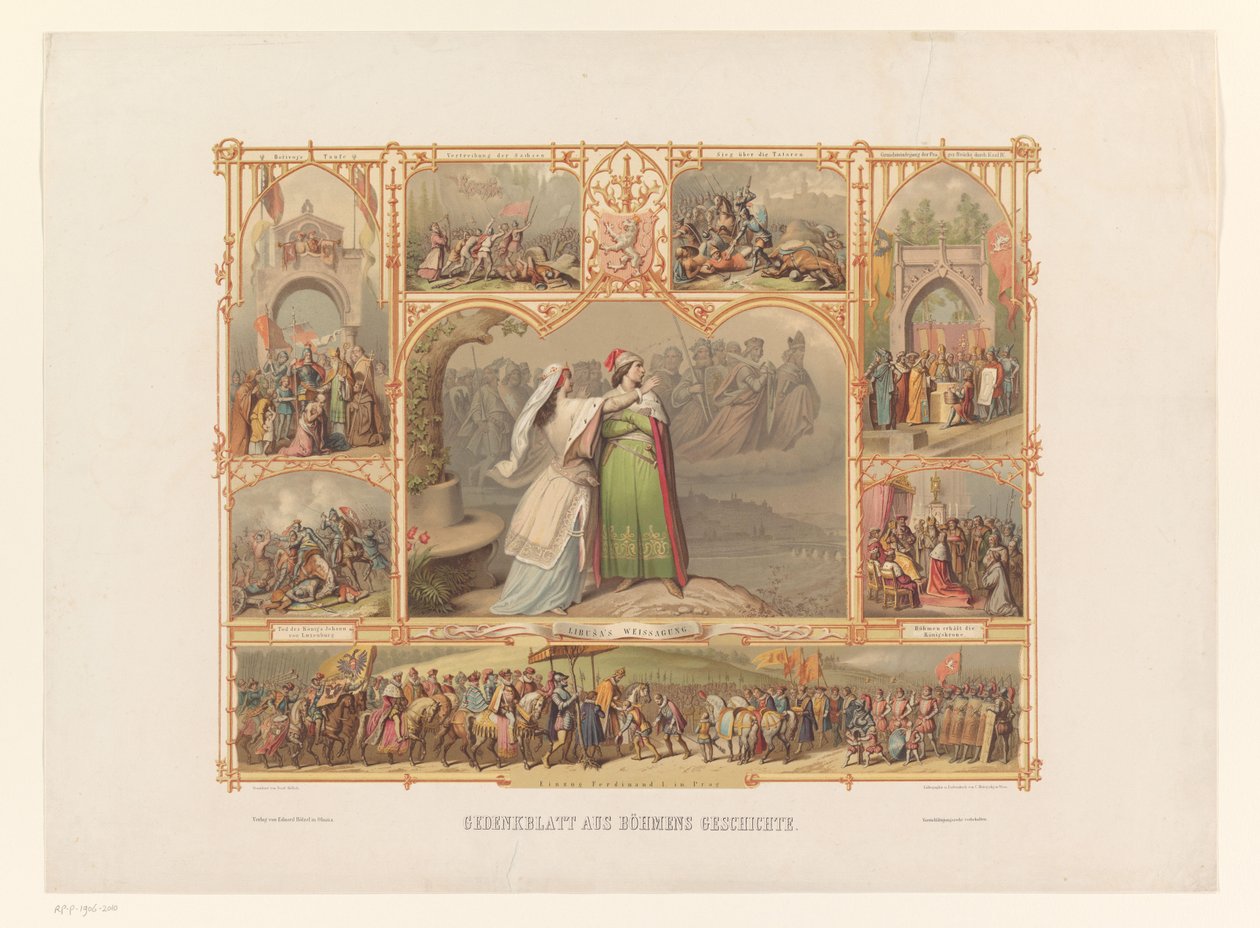 Bohemya tarihinden sahneler Gedenkblatt aus Böhmens Geschichte (nesne üzerindeki başlık) by Josef Vojtech Hellich