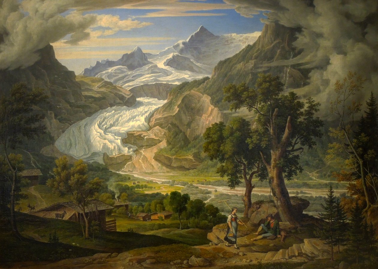 Der Gletscher Grindelwald in den Alpen by Joseph Anton Koch