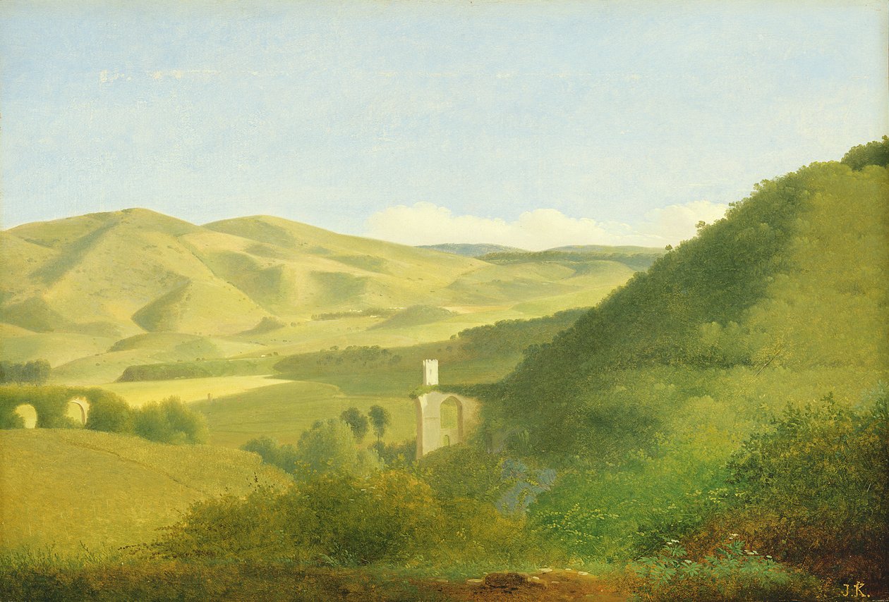 Kırsalda Bir Vadi, c.1811 (karton üzerine kağıt üzerine wc) by Joseph August Knip