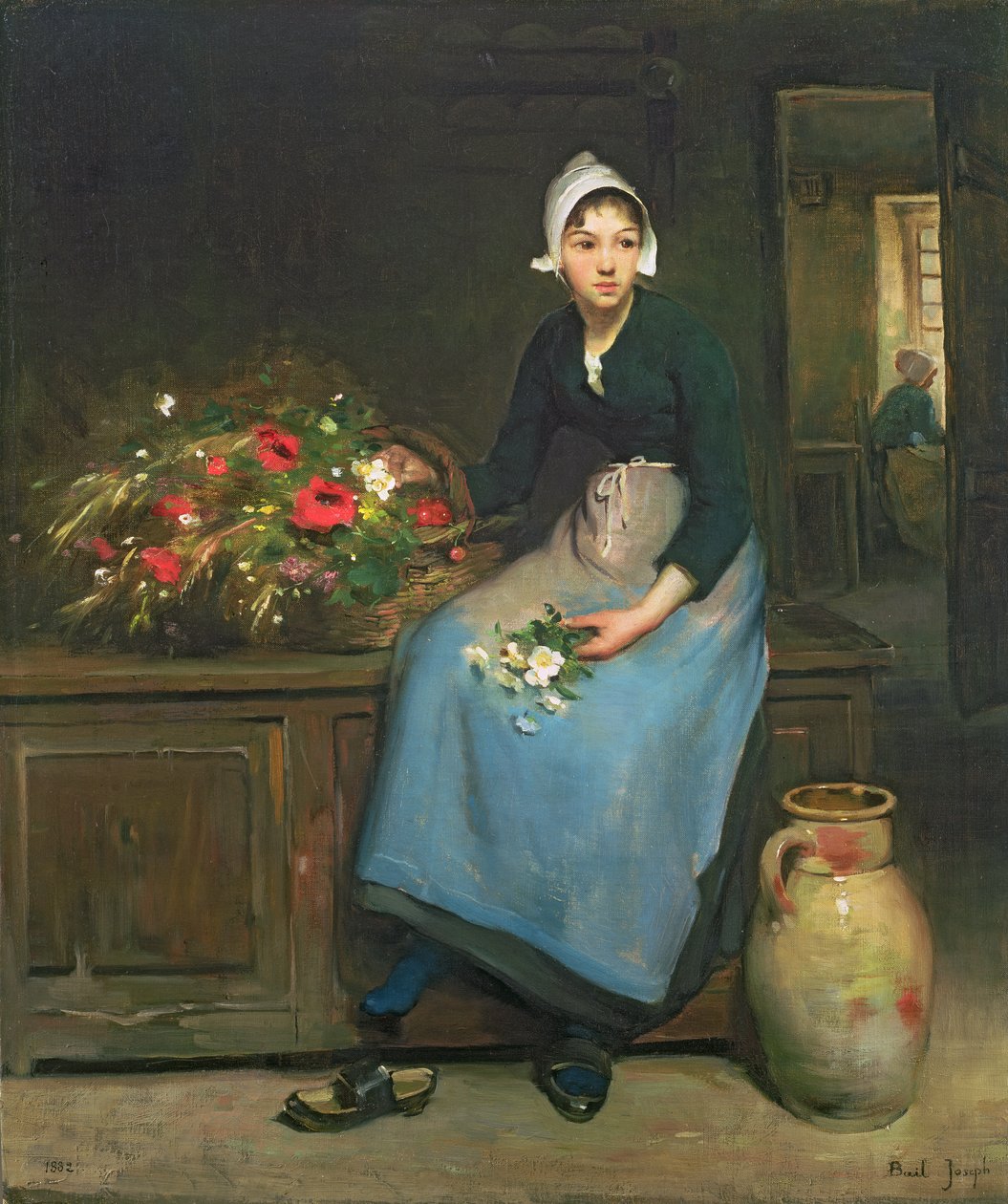The Young Flower Seller, 1882 by Joseph Bail