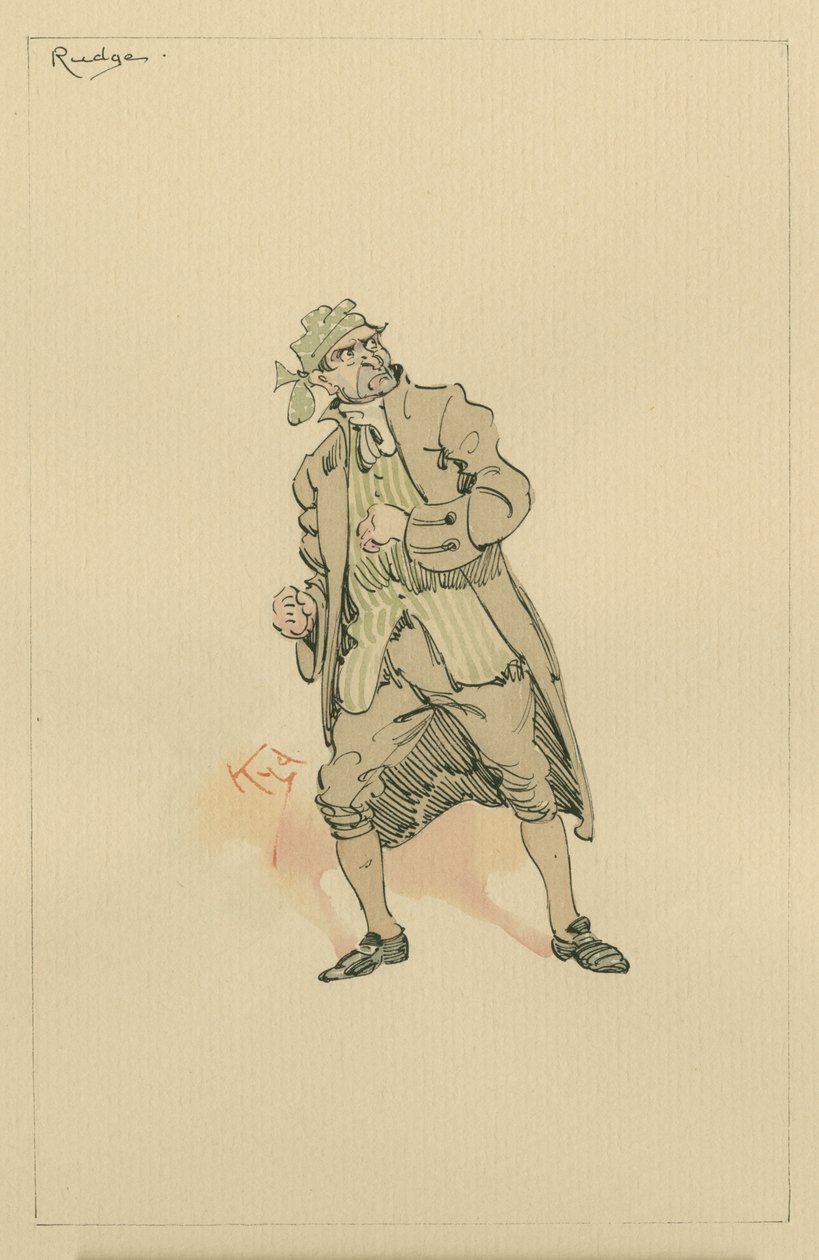 Barnaby Rudge Sr, c.1920s (kağıt üzerinde wc ile kalem ve mürekkep) by Joseph Clayton Clarke