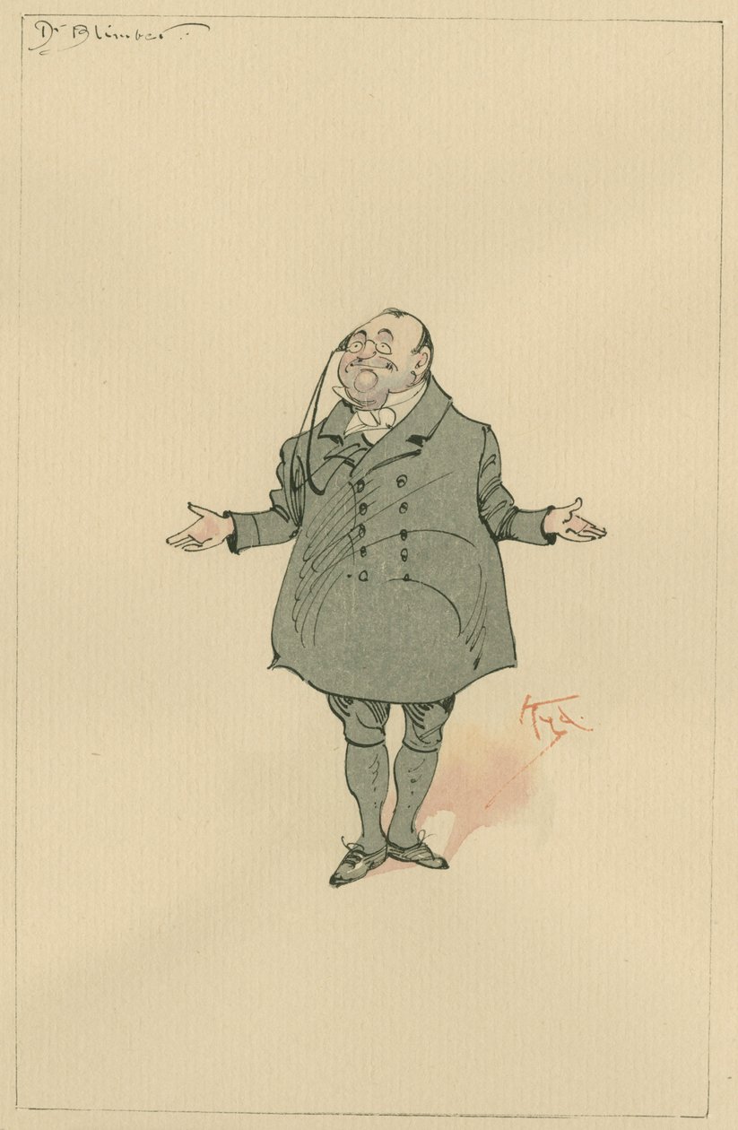 Dr Blimber, c.1920s (ikaramu und wino hamwe na wc ku mpapuro) by Joseph Clayton Clarke