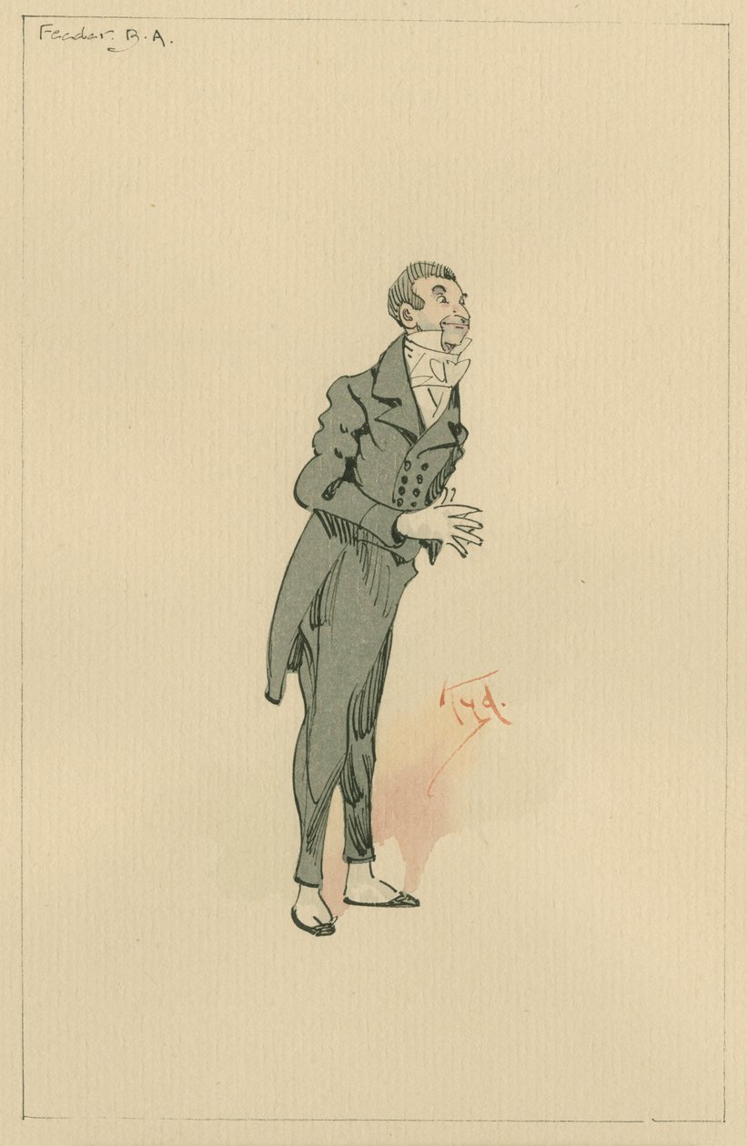 Mr B. A. Feeder, c.1920s (pen und ink with wc on paper) by Joseph Clayton Clarke