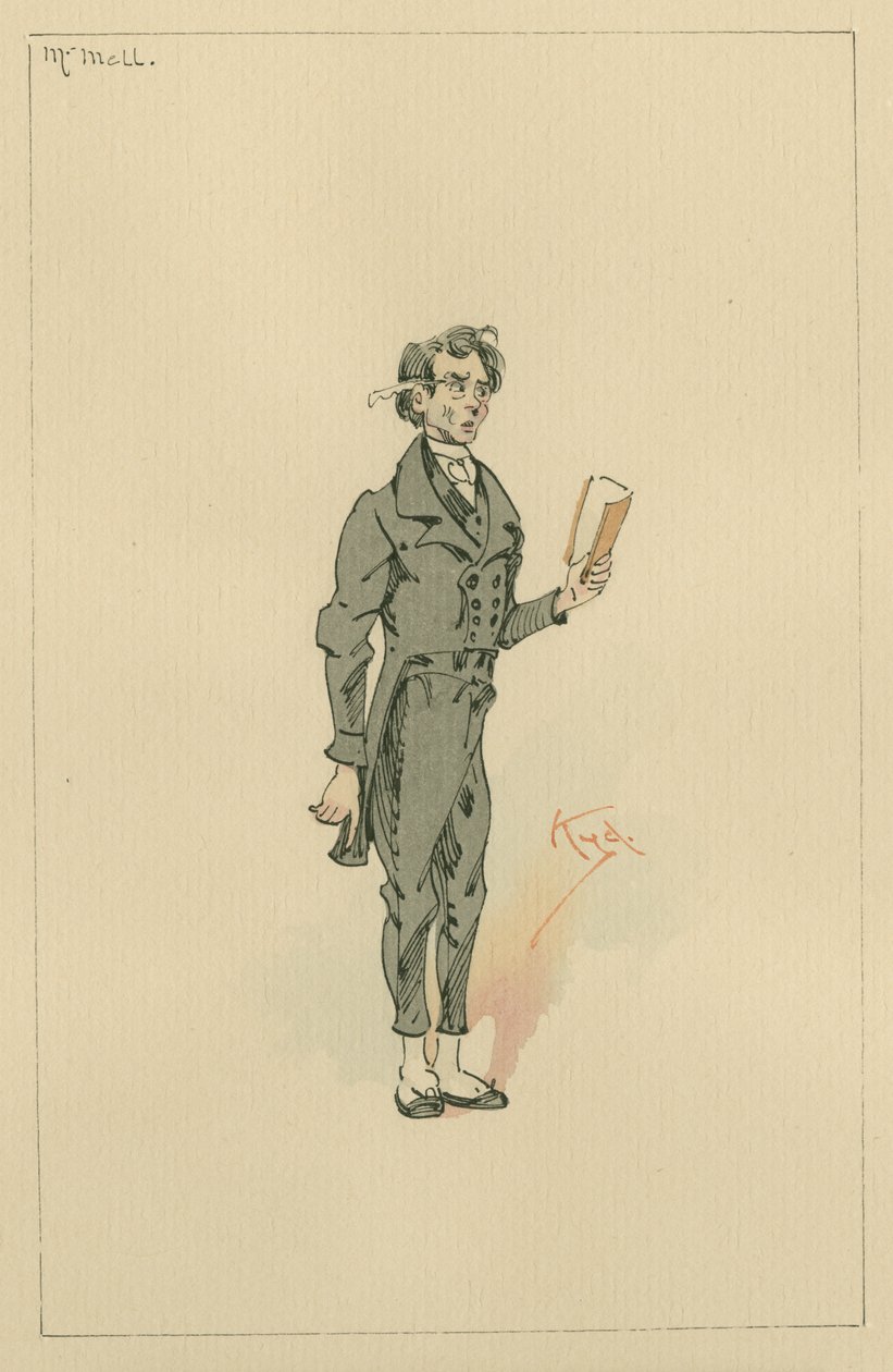 Mr Mell, c.1920s (pen und ink with wc on paper) by Joseph Clayton Clarke