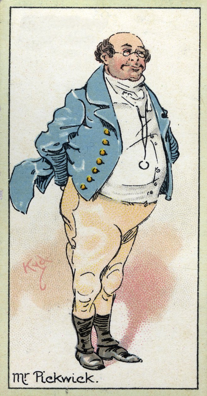 Bay Pickwick, Charles Dickens'ın "Pickwick Belgeleri"nin kahramanı, 1923 by Joseph Clayton Clarke