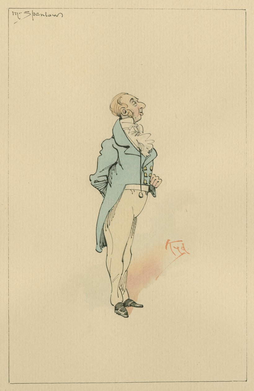 Mr Spenlow, c.1920s (pen und ink with wc on paper) by Joseph Clayton Clarke