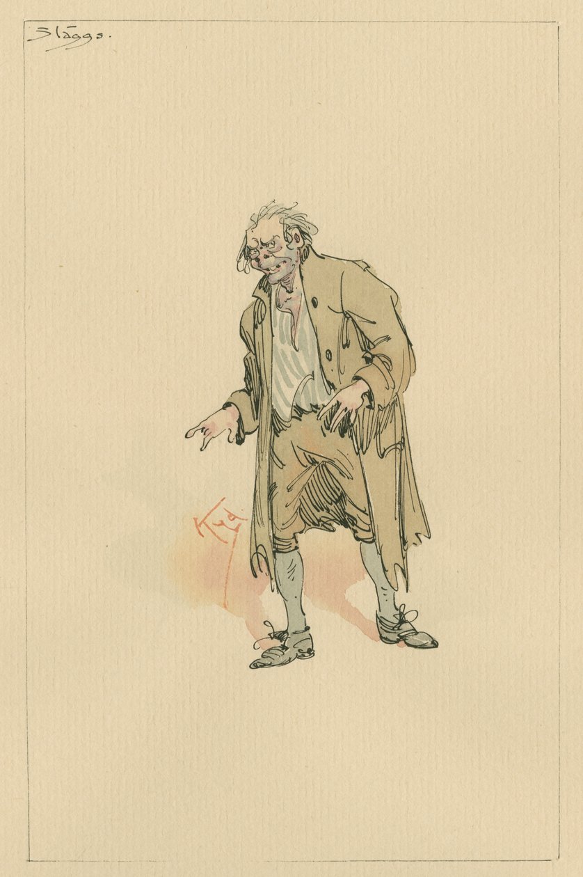 Stagg, c.1920s (pen und ink wth wc on paper) by Joseph Clayton Clarke