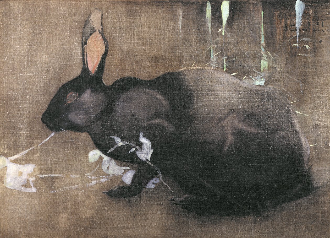 Siyah Tavşan (keten üzerine gövde rengi) by Joseph Crawhall