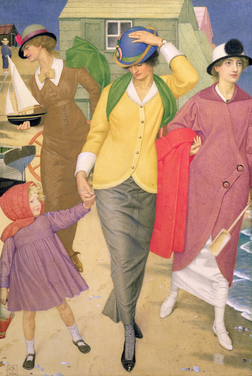 ತೀರದ ಉದ್ದಕ್ಕೂ, 1914 (ರೇಷ್ಮೆಯ ಮೇಲೆ ಟೆಂಪೆರಾ) ಟರ್ಕಿ by Joseph Edward Southall